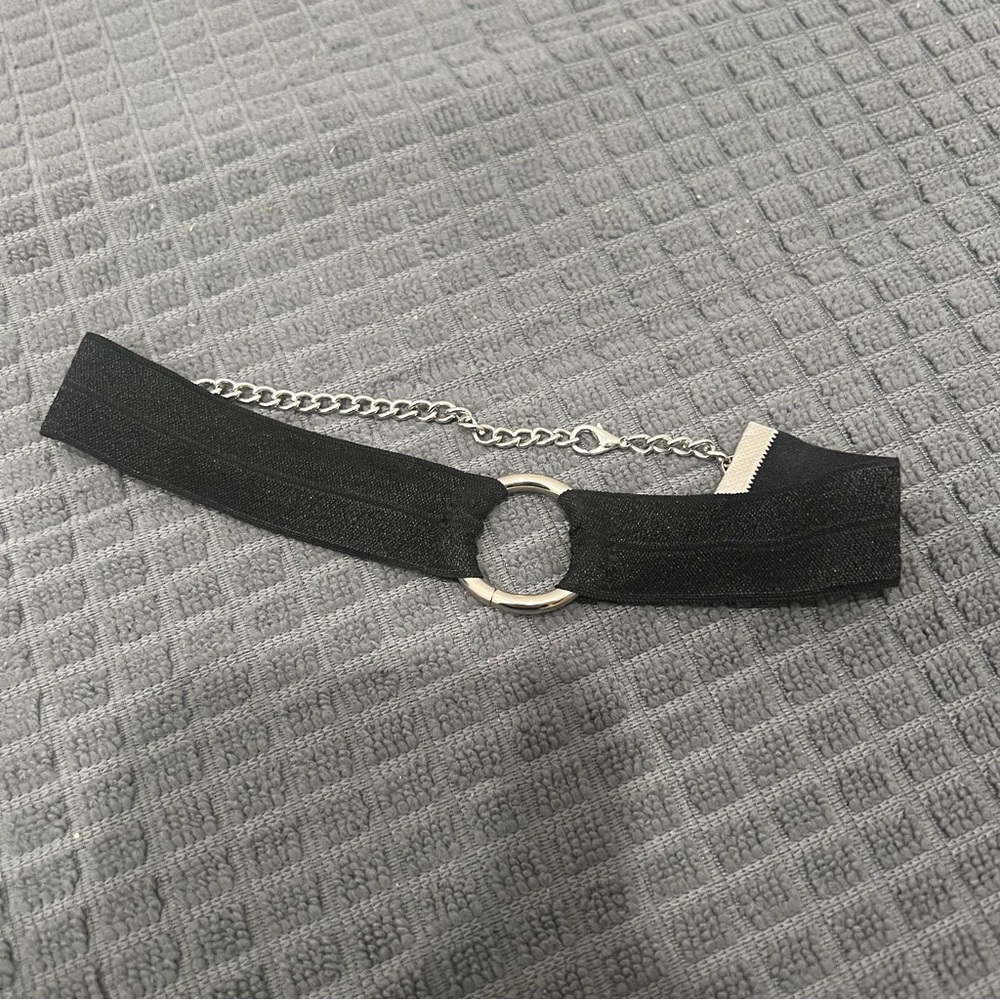 O-Ring Black Handmade Elastic Adjustable Choker Necklace